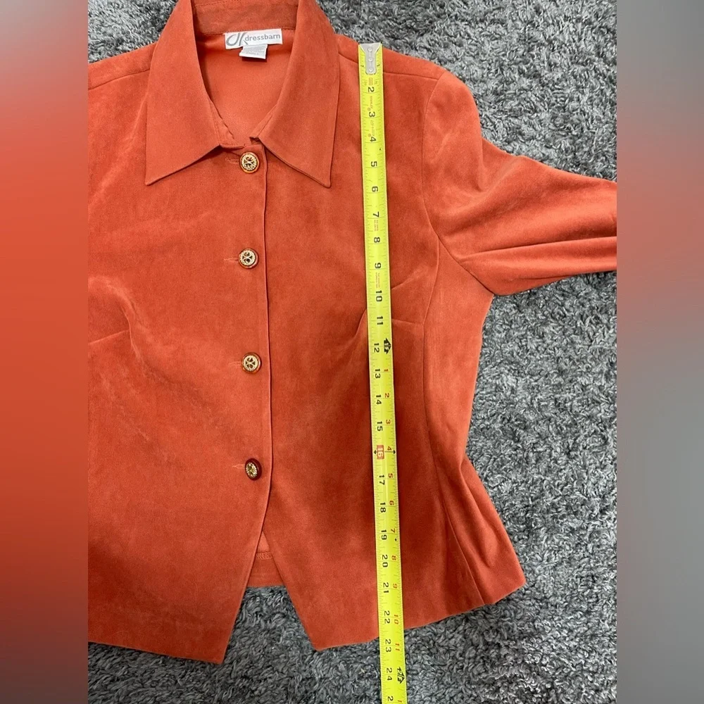 Dressbarn Rust Suede like blouse or jacket women’s size small - Picture 13 of 14